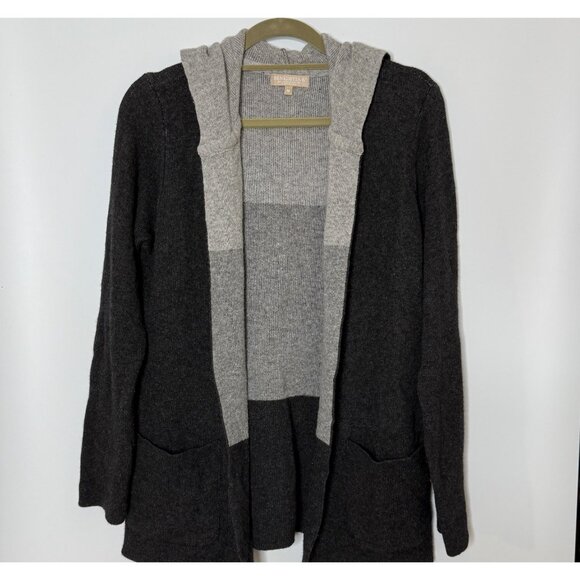 Bendetta B Sweaters - Bendetta B Merino Wool Cashmere Blend Gray Color Block Hooded‎ Cardigan Medium